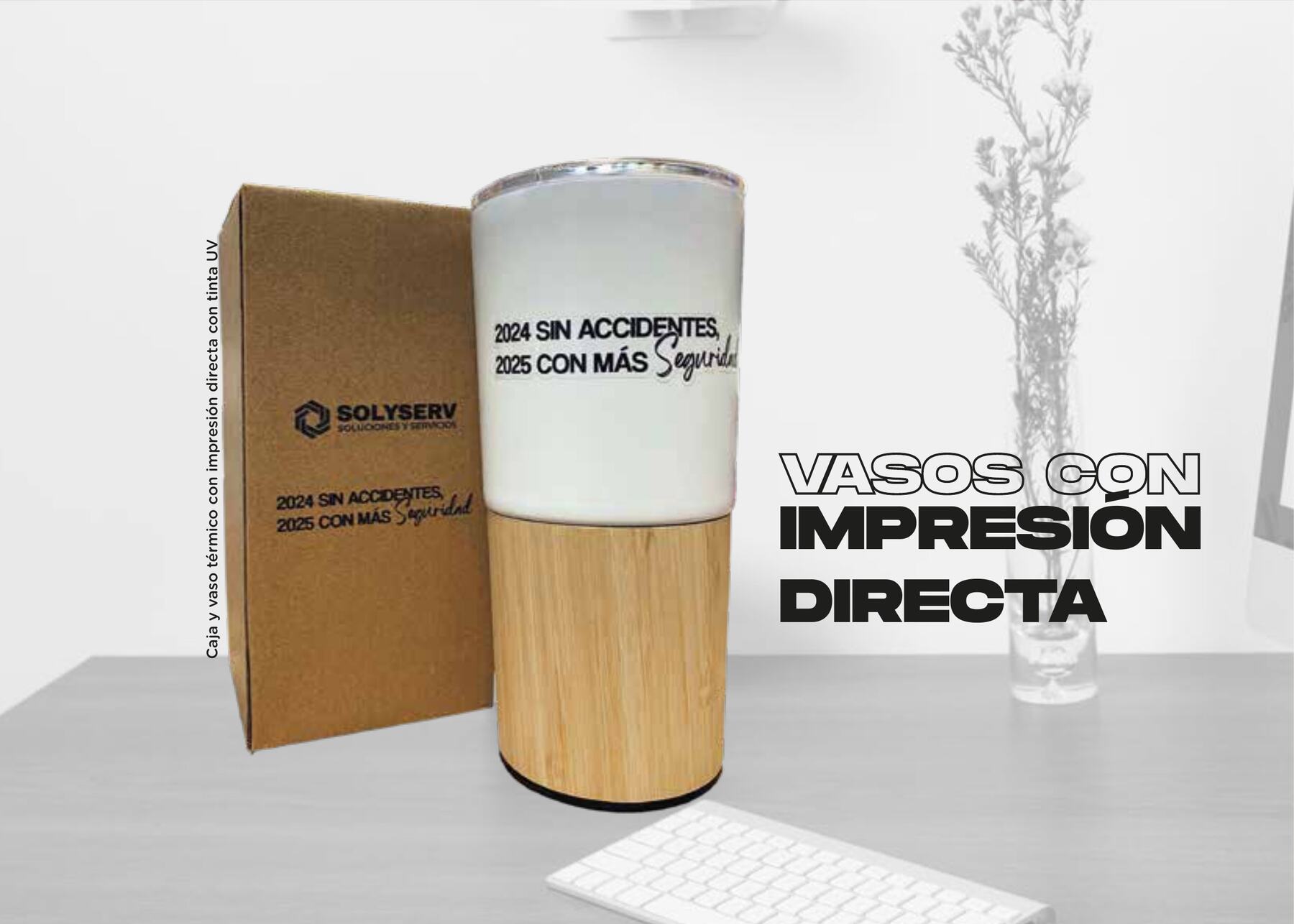 Vasos térmicos con impresión directa en tinta UV