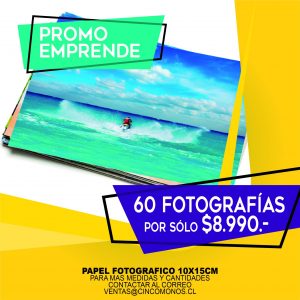 Pack 60 fotos impresas de 10x15 cms.