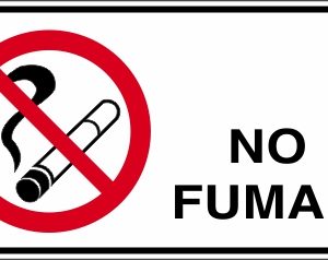 Señalética para edificios, empresas e instituciones - "No fumar" - Medidas 20 cm alto x 40 cm de ancho