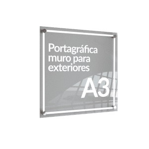 Portagráficas muro para exterior. Medida A3.