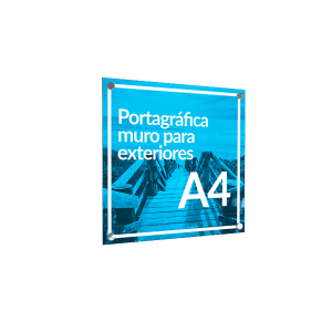 Portagráficas muro para exterior. Medida A4.