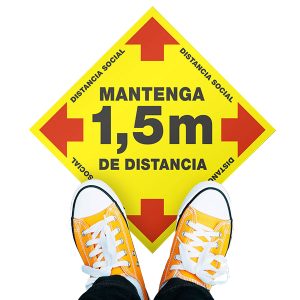 Señaléticas COVID prevención - Cuarentena - Para piso - Venta por metro cuadrado.