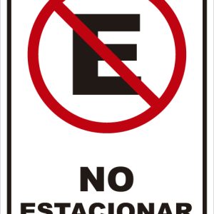 letrero de no estacionar
